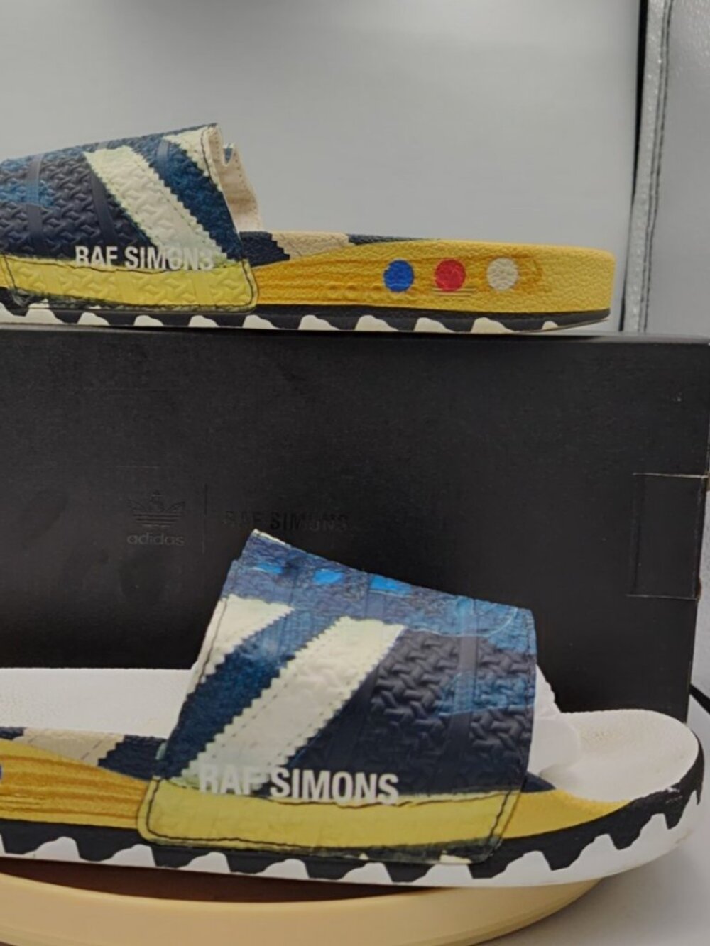 Raf Simons Adidas L.A. Adilette Slides Men's 7 Women's 9 Worn Twice In Box